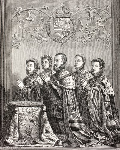 King Philip II of Spain with his three wives, from 